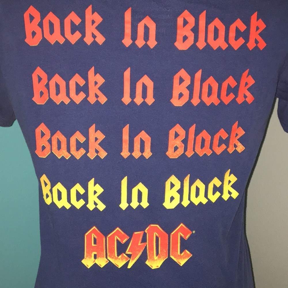 AC/DC Band Graphic T Shirt With Chest Cut-Out ACDC - Picture 3 of 6